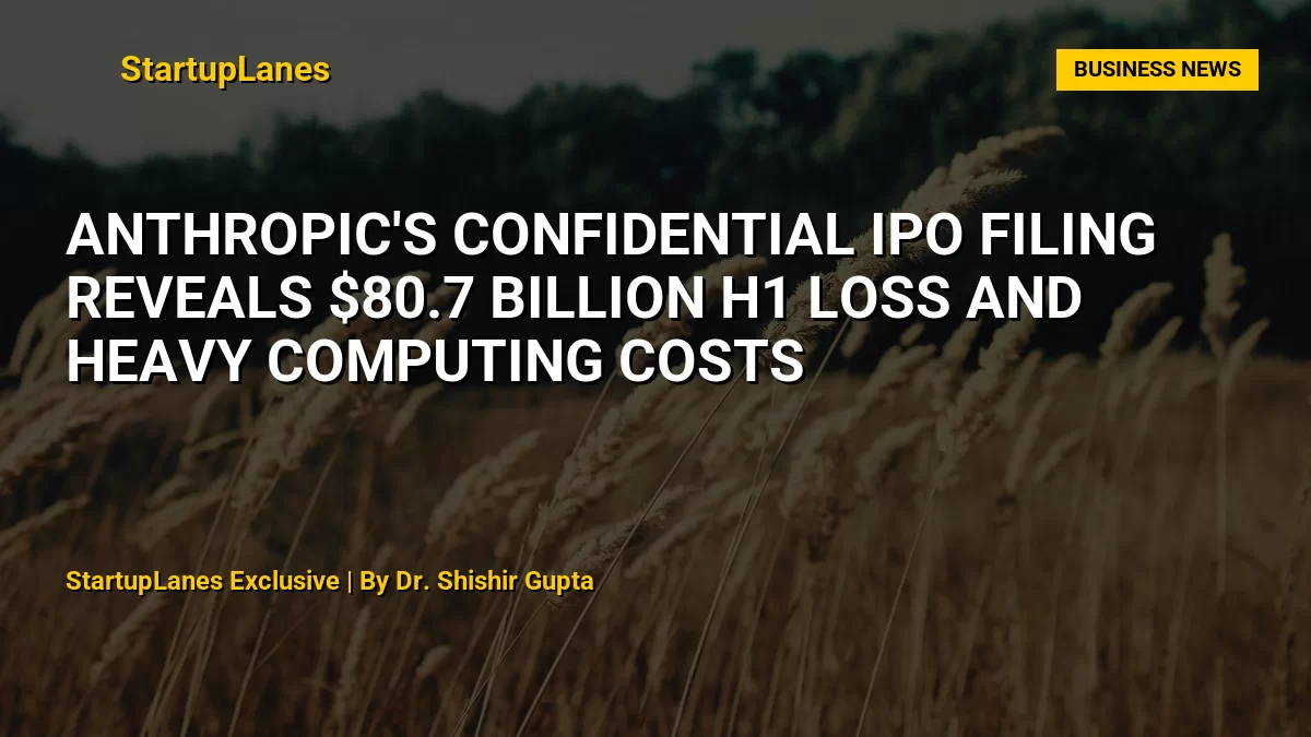 Anthropic's Confidential IPO Filing Reveals $80.7 Billion H1 Loss and Heavy Computing Costs