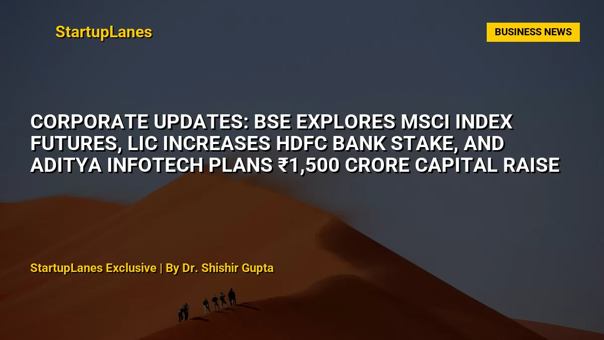 Corporate Updates: BSE Explores MSCI Index Futures, LIC Increases HDFC Bank Stake, and Aditya Infotech Plans ₹1,500 Crore Capital Raise
