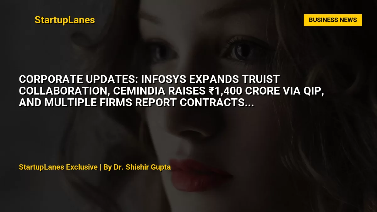 Corporate Updates: Infosys Expands Truist Collaboration, Cemindia Raises ₹1,400 Crore via QIP, and Multiple Firms Report Contracts and Acquisitions