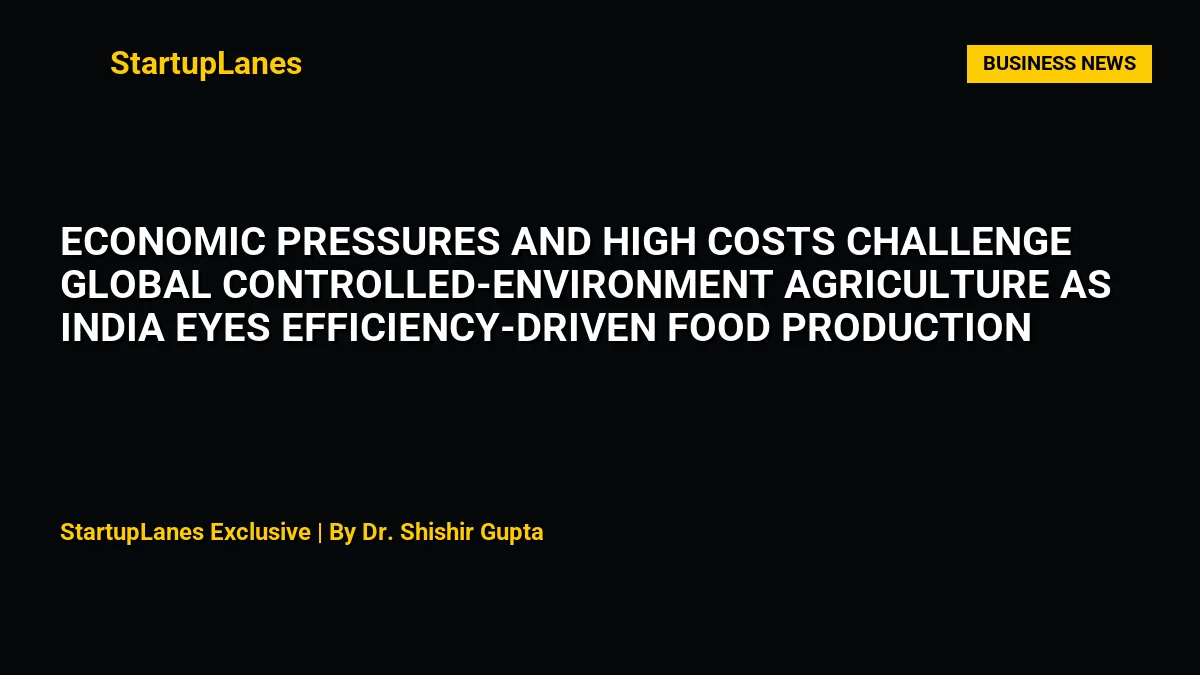 Economic Pressures and High Costs Challenge Global Controlled-Environment Agriculture as India Eyes Efficiency-Driven Food Production
