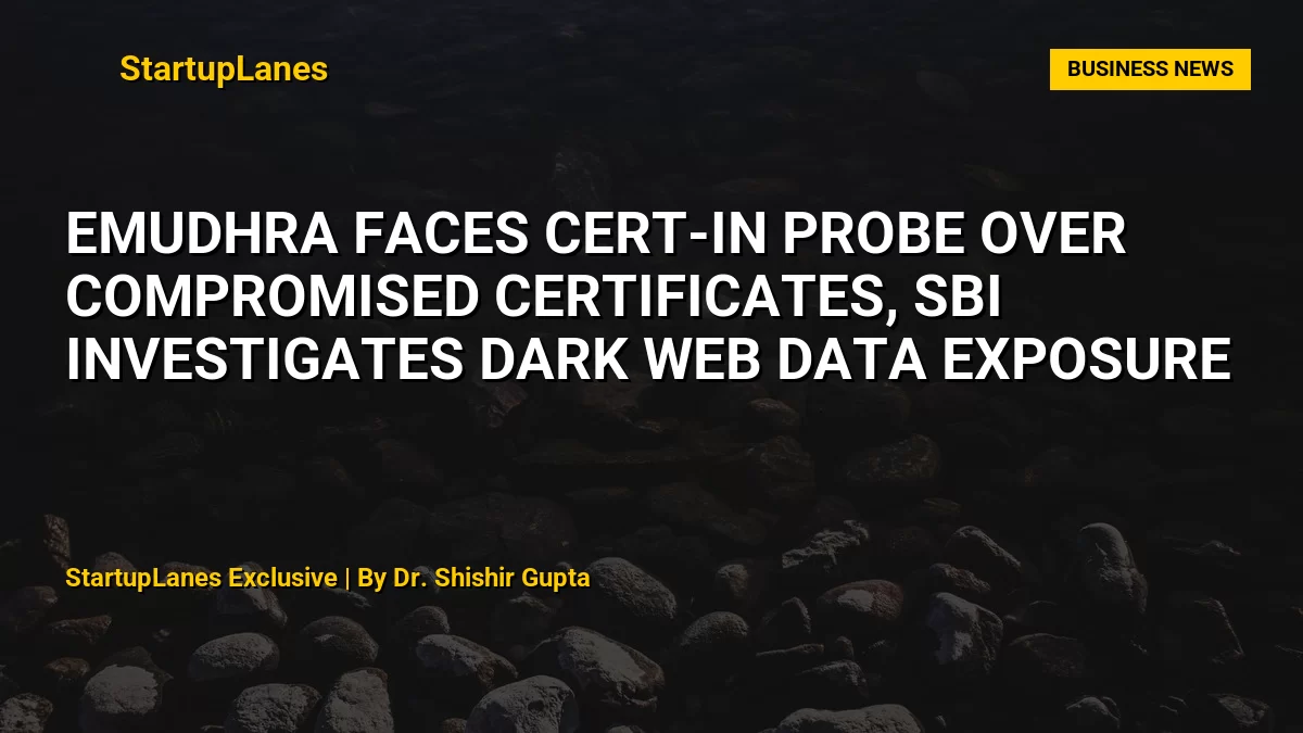 eMudhra Faces CERT-In Probe Over Compromised Certificates, SBI Investigates Dark Web Data Exposure
