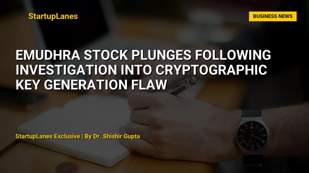 eMudhra Stock Plunges Following Investigation into Cryptographic Key Generation Flaw