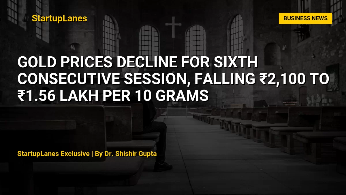Gold Prices Decline for Sixth Consecutive Session, Falling ₹2,100 to ₹1.56 Lakh per 10 Grams