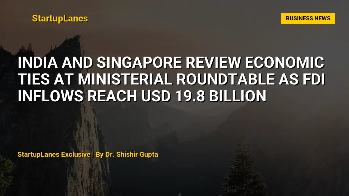 India and Singapore Review Economic Ties at Ministerial Roundtable as FDI Inflows Reach USD 19.8 Billion