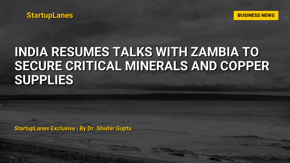India Resumes Talks With Zambia to Secure Critical Minerals and Copper Supplies