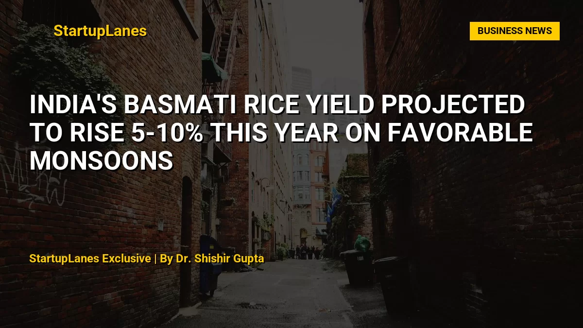 India's Basmati Rice Yield Projected to Rise 5-10% This Year on Favorable Monsoons
