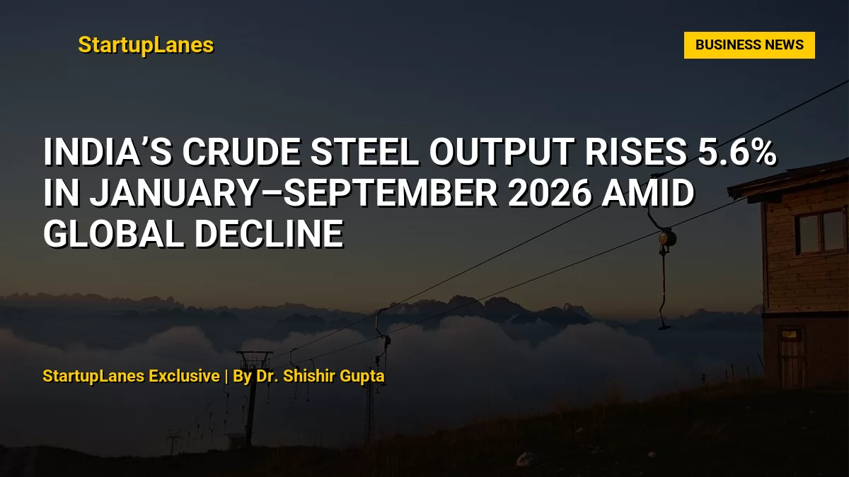 India’s Crude Steel Output Rises 5.6% in January–September 2026 Amid Global Decline