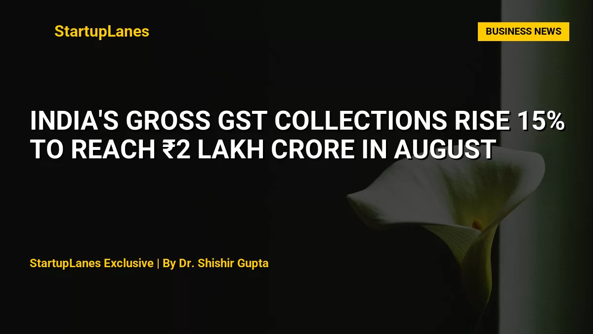 India's Gross GST Collections Rise 15% to Reach ₹2 Lakh Crore in August