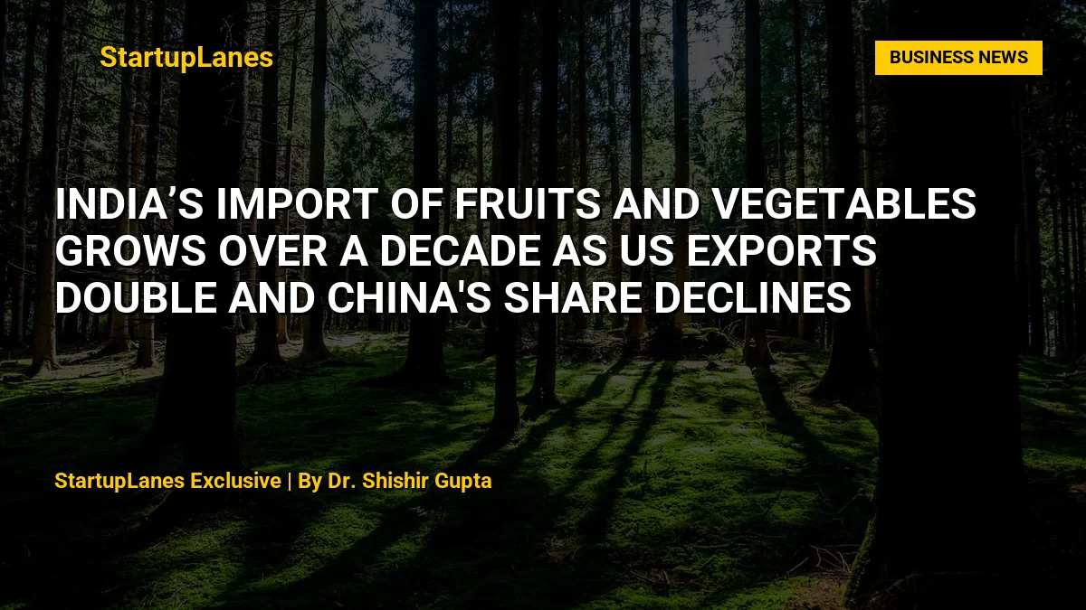 India’s Import of Fruits and Vegetables Grows Over a Decade as US Exports Double and China's Share Declines