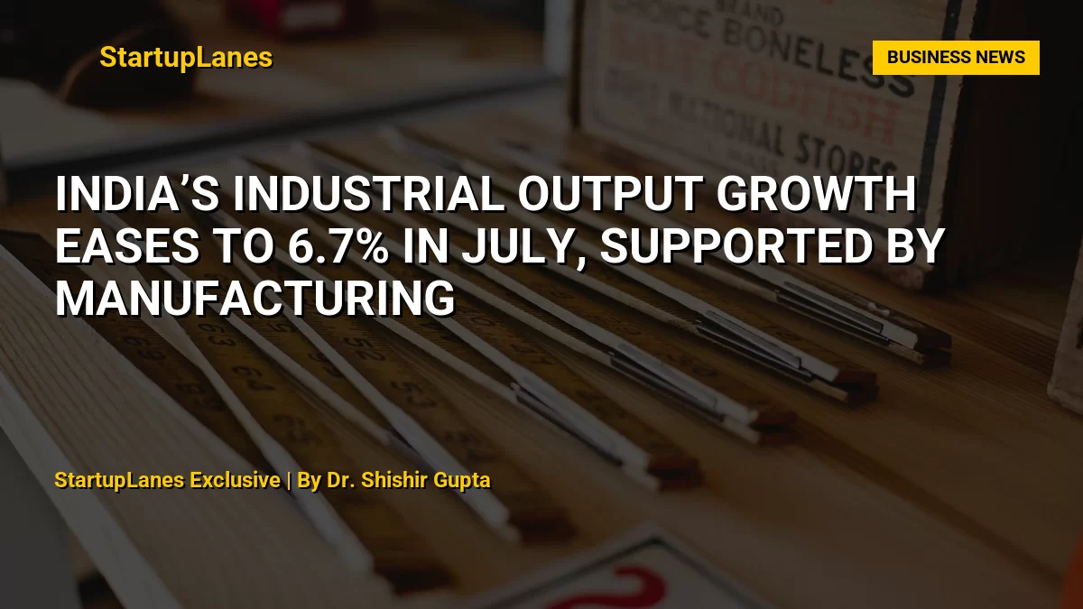 India’s Industrial Output Growth Eases to 6.7% in July, Supported by Manufacturing