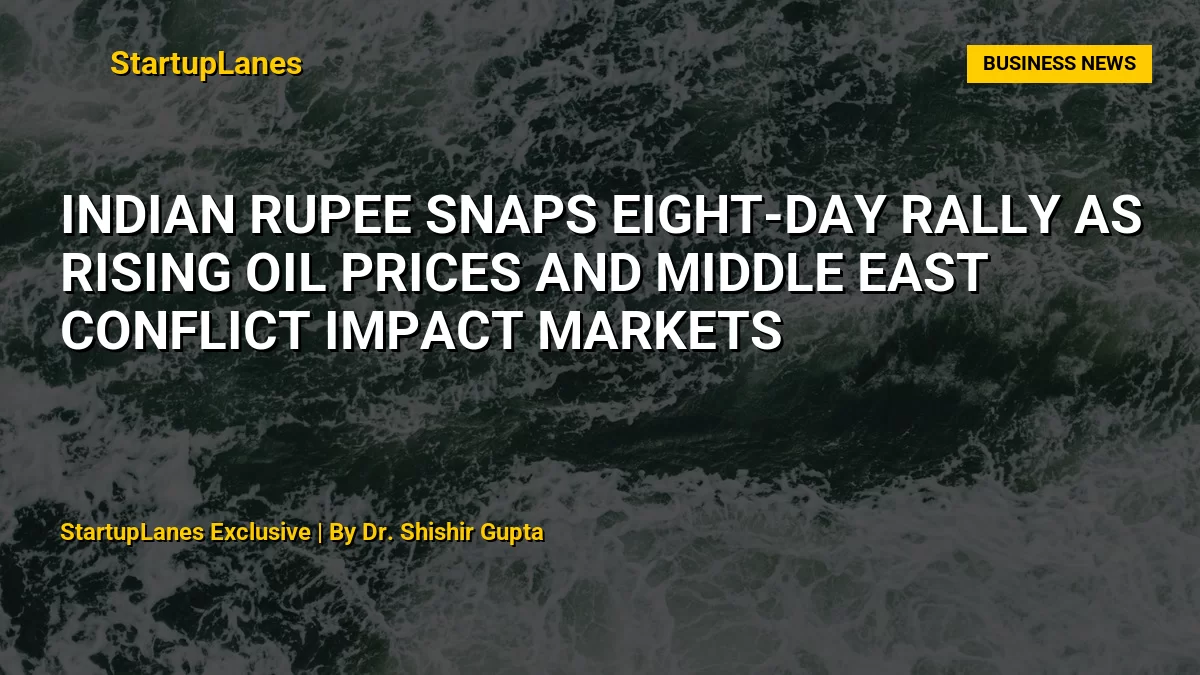 Indian Rupee Snaps Eight-Day Rally as Rising Oil Prices and Middle East Conflict Impact Markets