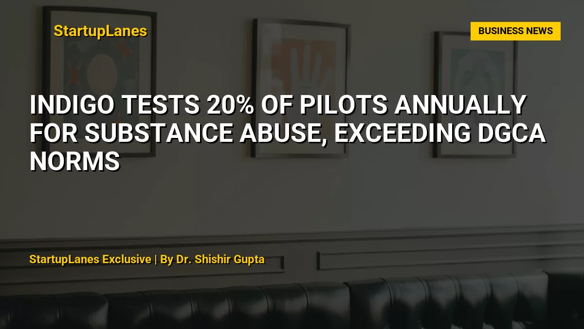 IndiGo Tests 20% of Pilots Annually for Substance Abuse, Exceeding DGCA Norms