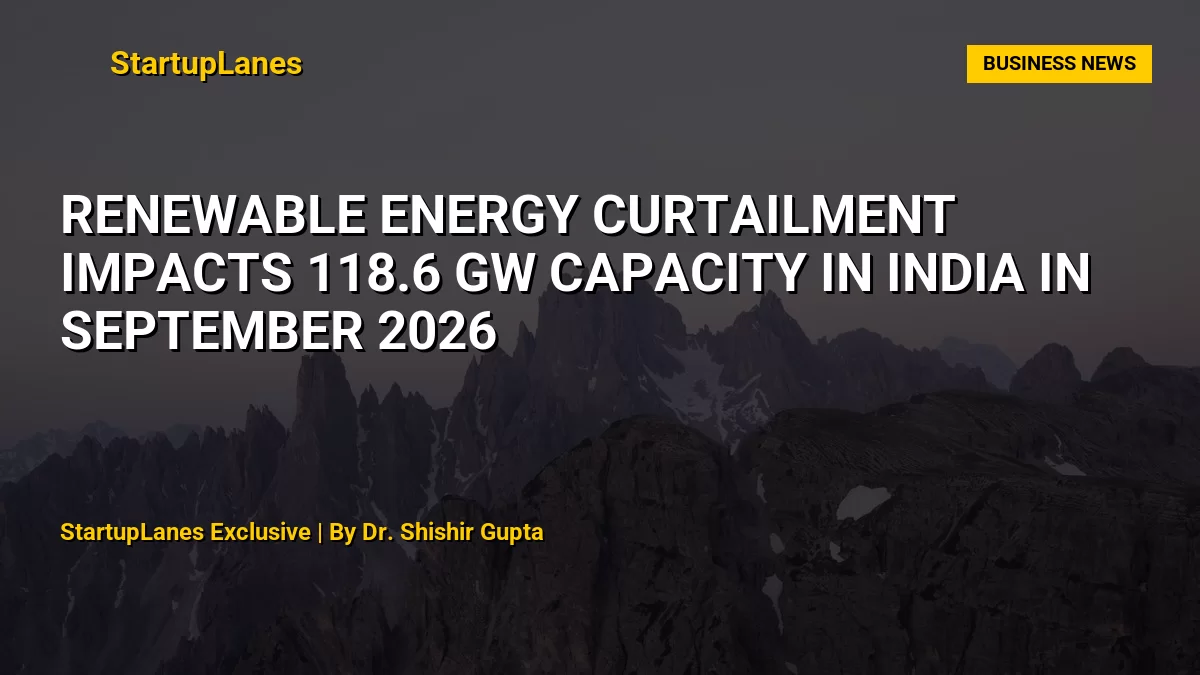 Renewable Energy Curtailment Impacts 118.6 GW Capacity in India in September 2026