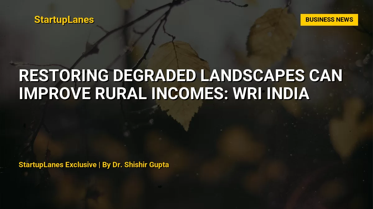 Restoring Degraded Landscapes Can Improve Rural Incomes: WRI India