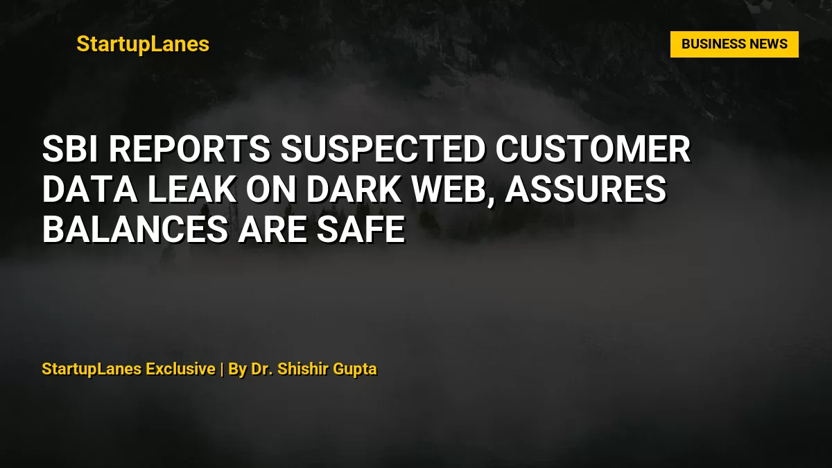 SBI Reports Suspected Customer Data Leak on Dark Web, Assures Balances Are Safe