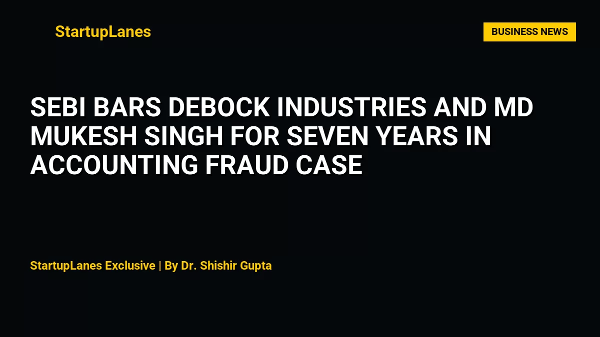 SEBI Bars Debock Industries and MD Mukesh Singh for Seven Years in Accounting Fraud Case