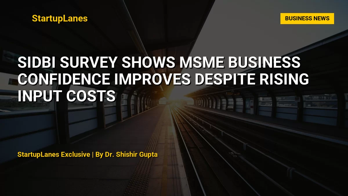 SIDBI Survey Shows MSME Business Confidence Improves Despite Rising Input Costs