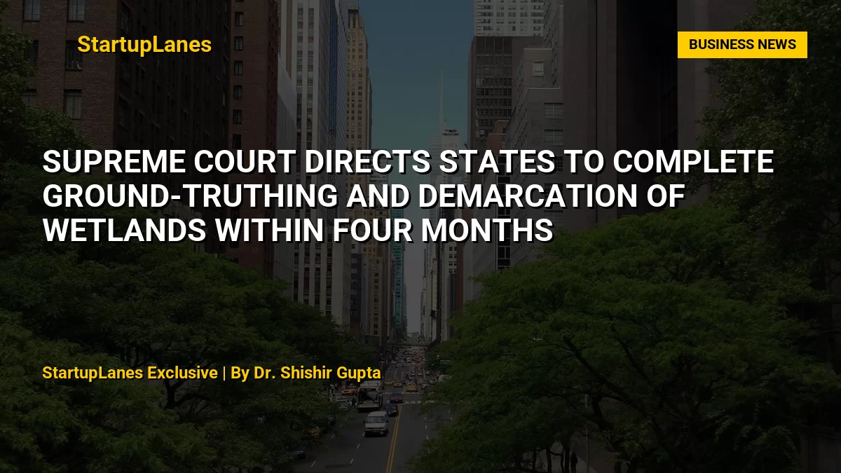 Supreme Court Directs States to Complete Ground-Truthing and Demarcation of Wetlands Within Four Months