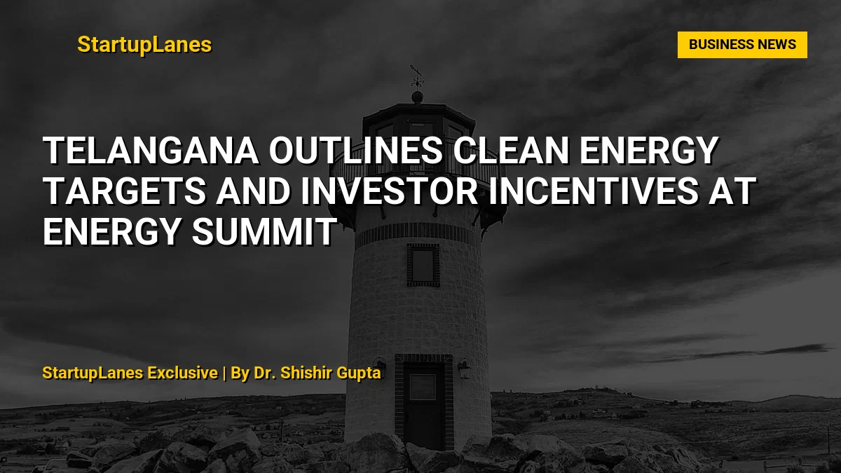 Telangana Outlines Clean Energy Targets and Investor Incentives at Energy Summit