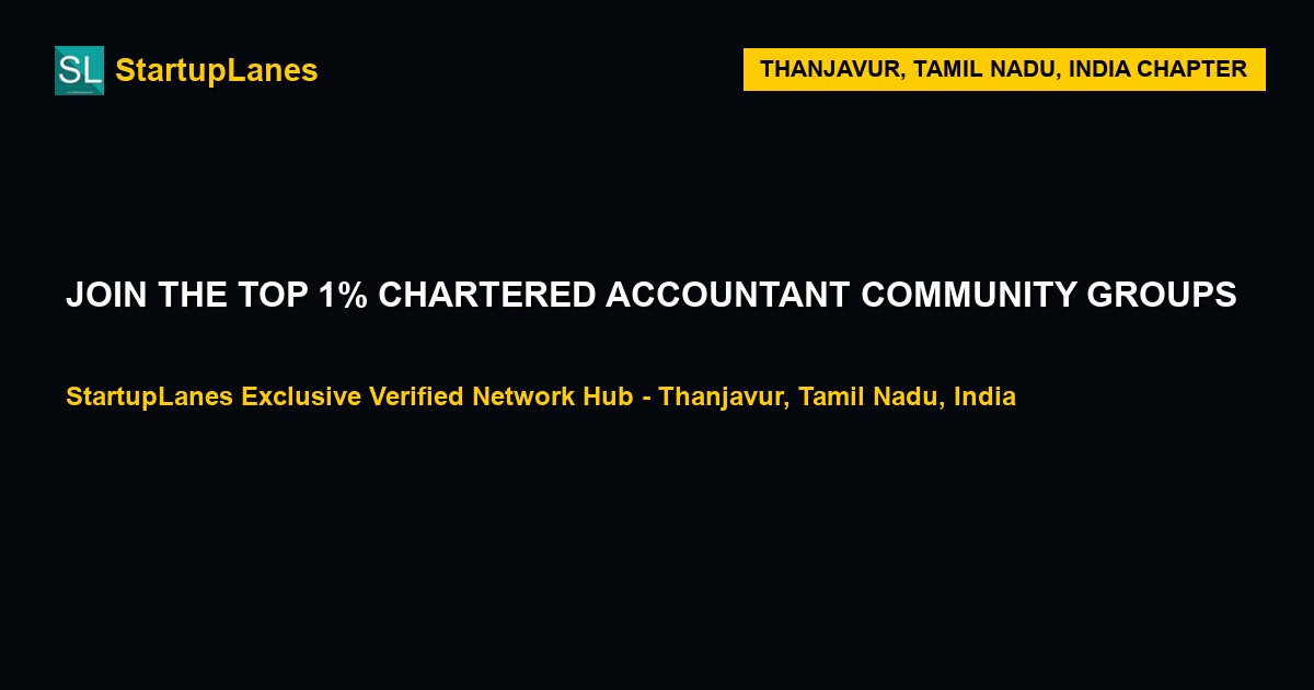 Chartered Accountant WhatsApp Groups in Thanjavur